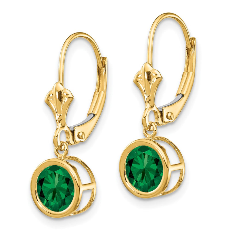 14k Yellow Gold 6mm Mount St. Helens Leverback Earrings