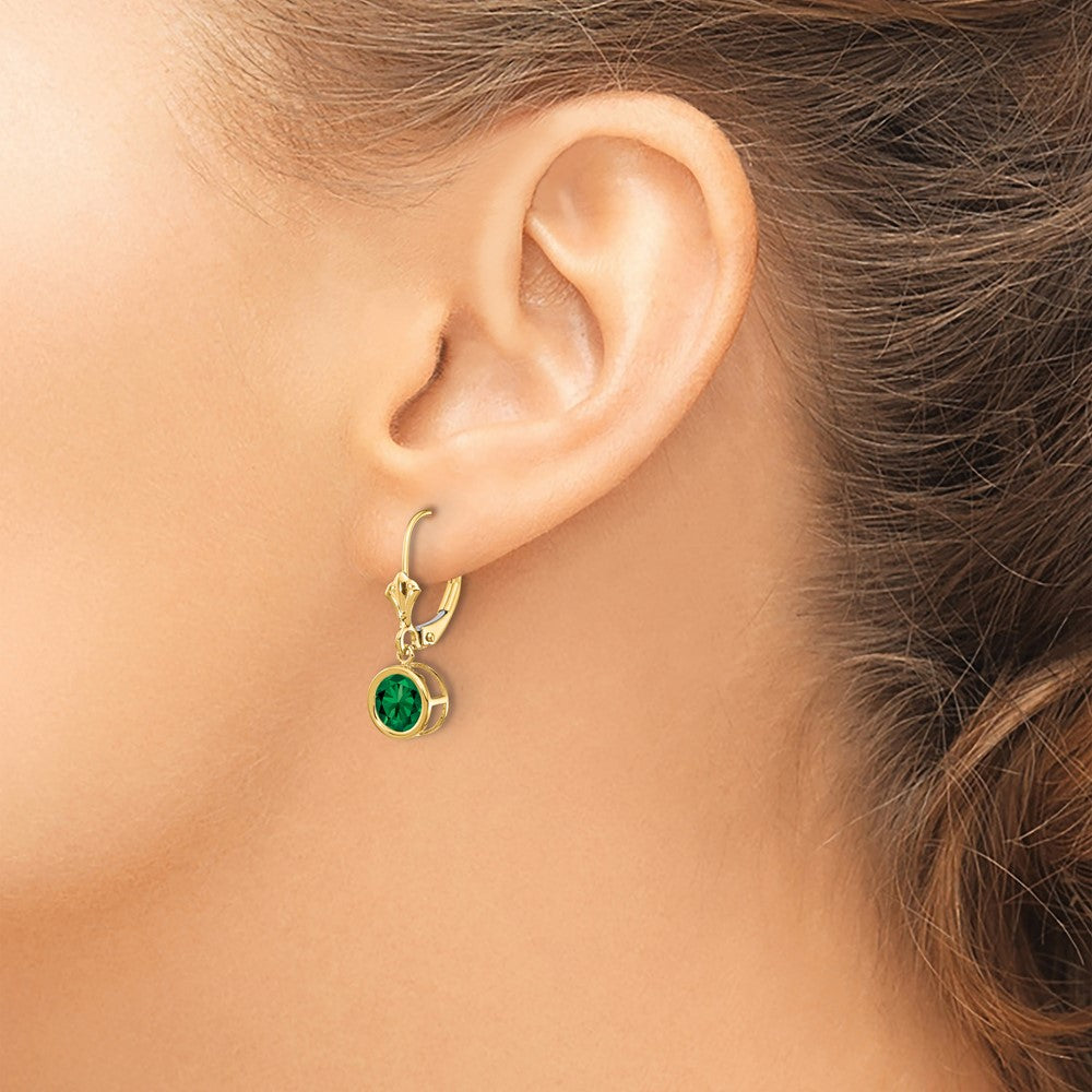 14k Yellow Gold 6mm Mount St. Helens Leverback Earrings