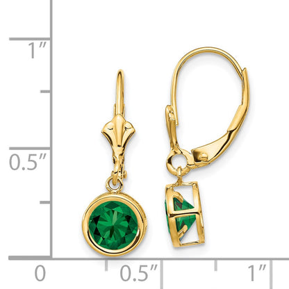 14k Yellow Gold 6mm Mount St. Helens Leverback Earrings