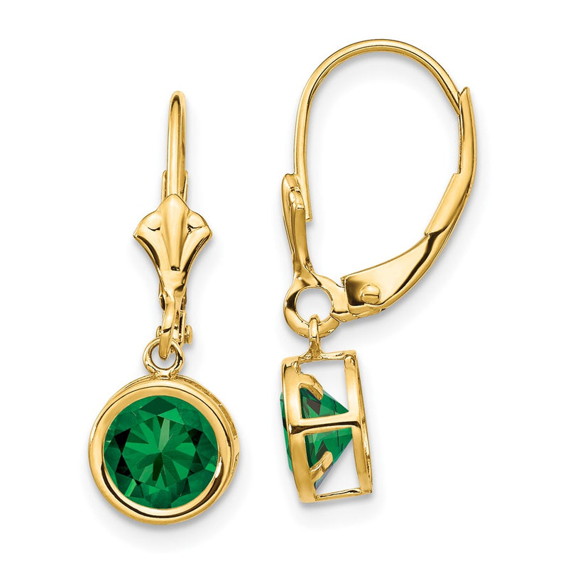 14k Yellow Gold 6mm Mount St. Helens Leverback Earrings