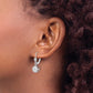 14k White Gold 6mm Cubic Zirconia Leverback Earrings