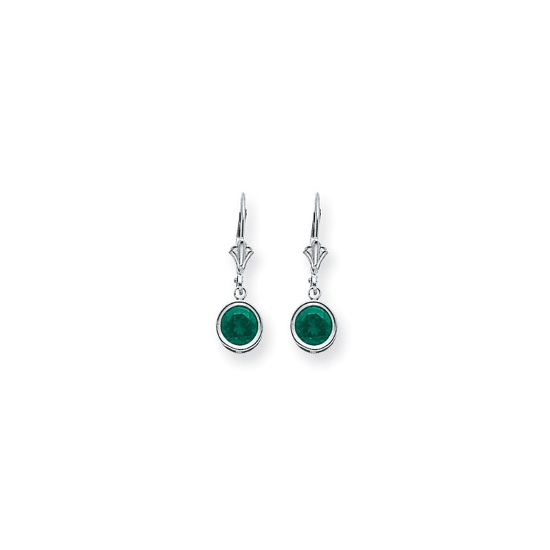 14k White Gold 6mm Mount St. Helens leverback Earrings