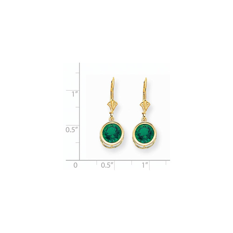 14k Yellow Gold 8mm Mount St. Helens Leverback Earrings