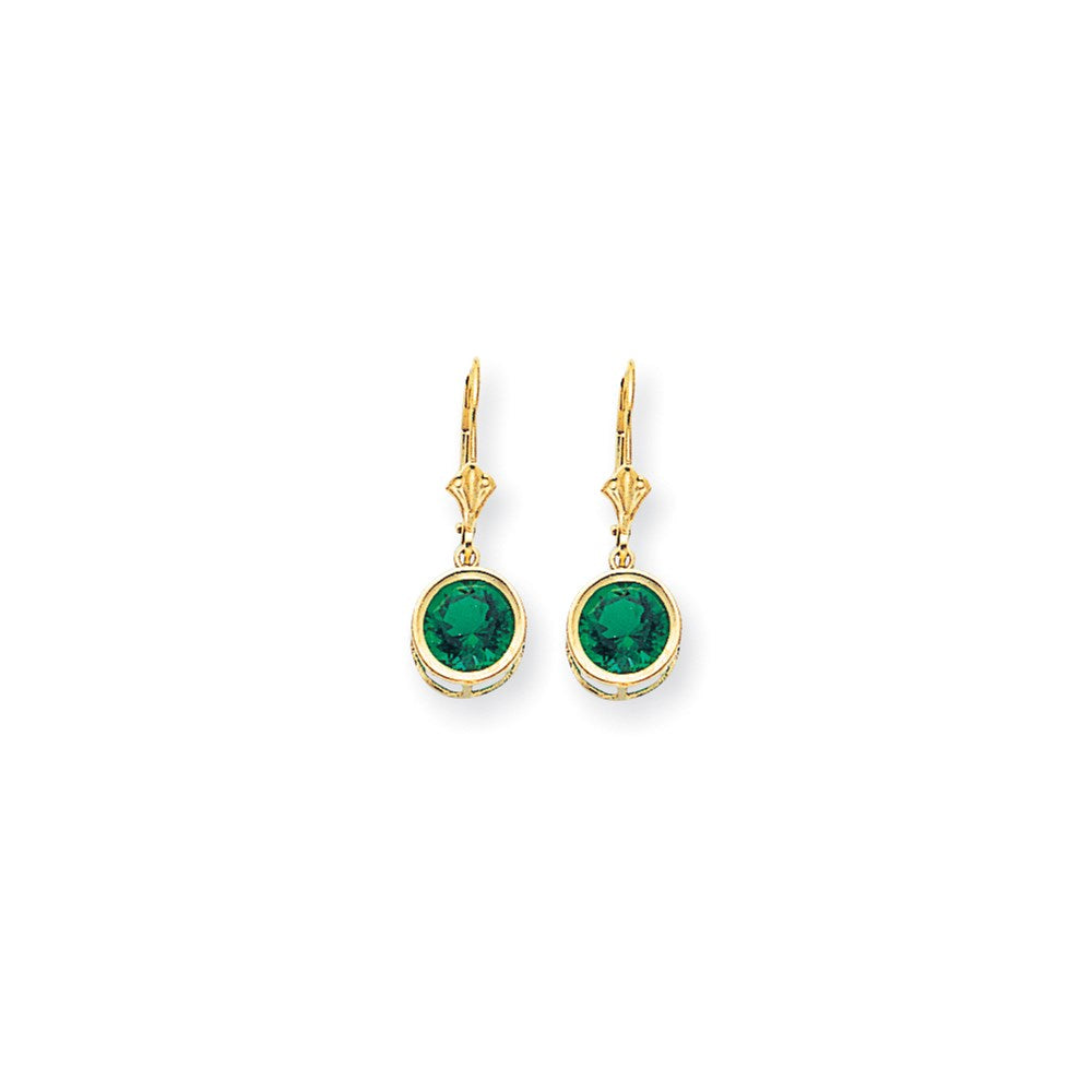 14k Yellow Gold 8mm Mount St. Helens Leverback Earrings