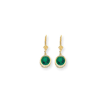 14k Yellow Gold 8mm Mount St. Helens Leverback Earrings