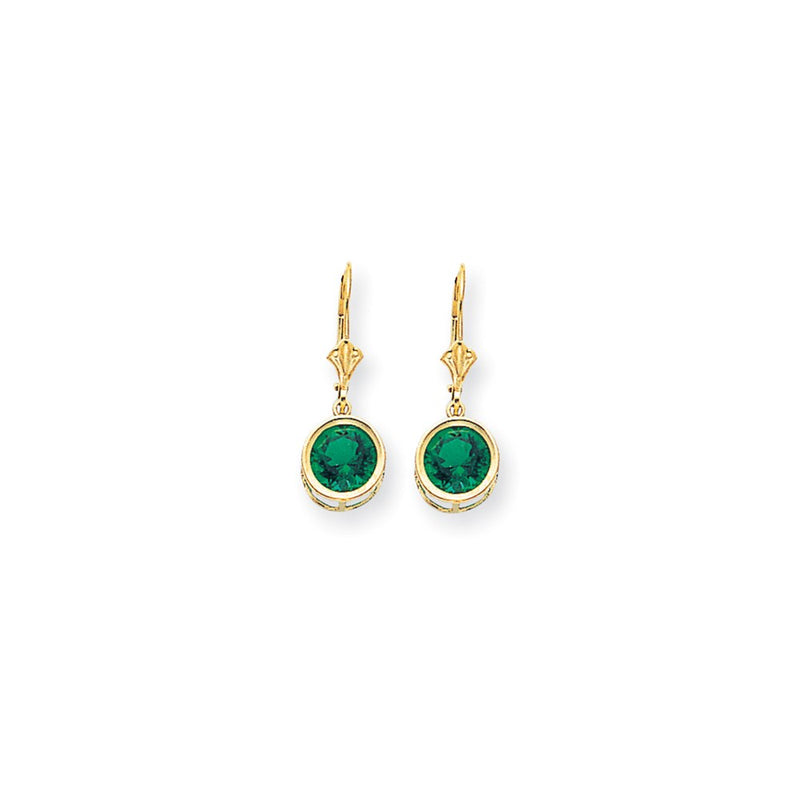 14k Yellow Gold 8mm Mount St. Helens Leverback Earrings