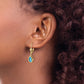 14k Yellow Gold 8x5mm Pear Blue Topaz Leverback Earrings