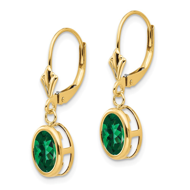 14k Yellow Gold Mount St. Helens Oval Leverback Earrings