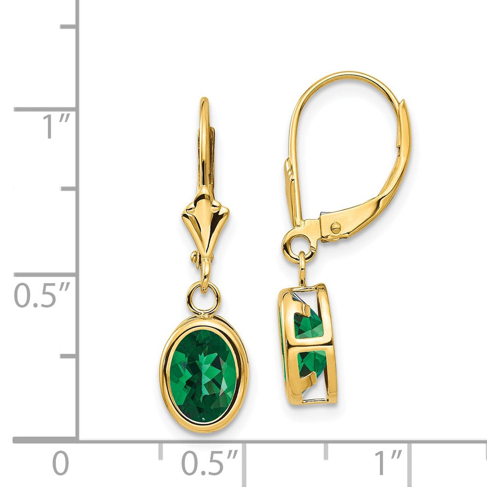 14k Yellow Gold Mount St. Helens Oval Leverback Earrings