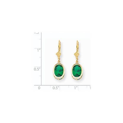 14k Yellow Gold 9x7mm Oval Mount St. Helens Leverback Earrings