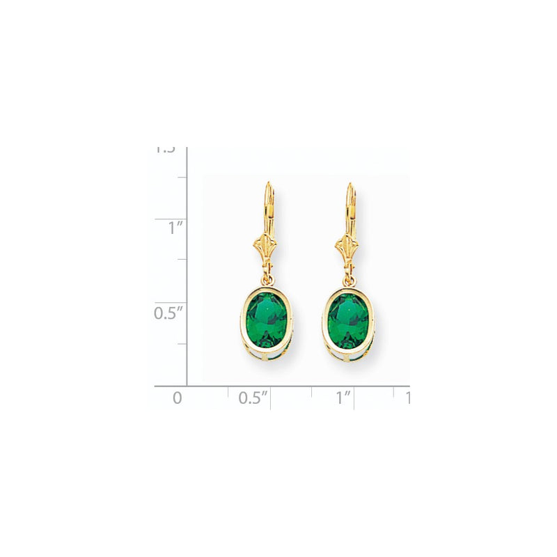 14k Yellow Gold 9x7mm Oval Mount St. Helens Leverback Earrings