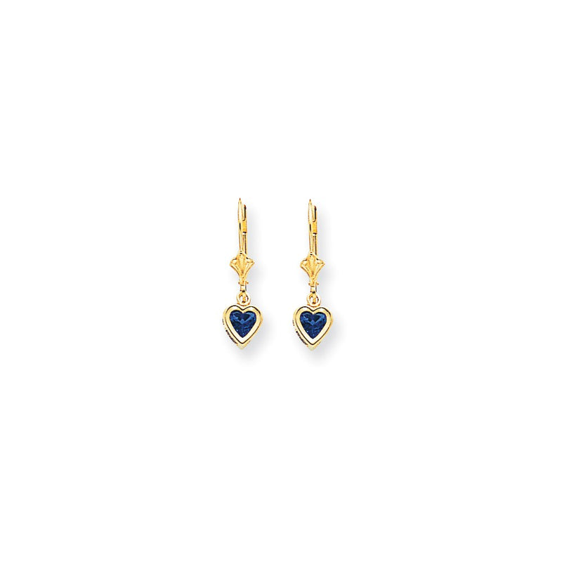 14k Yellow Gold 5mm Heart Tsavorite Earrings
