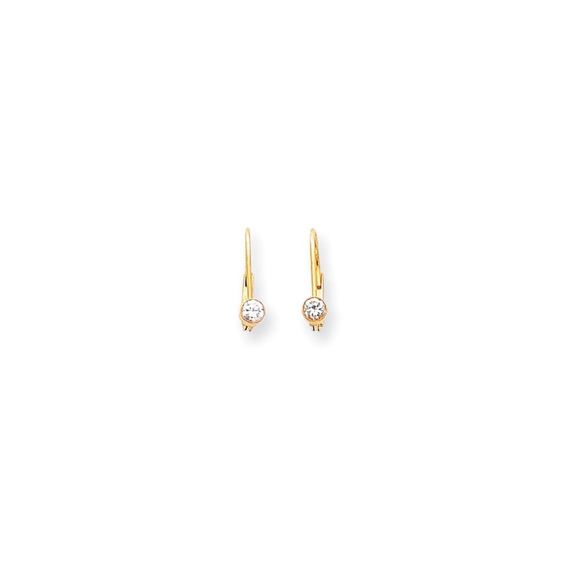 14k Yellow Gold AA Quality Complete Real Diamond Leverback Earrings