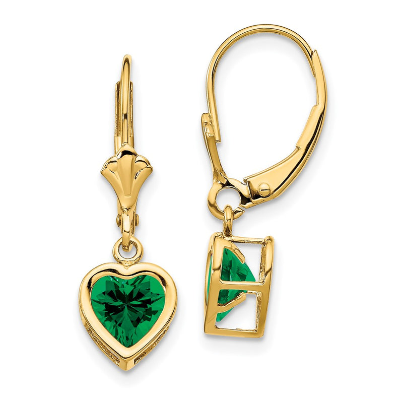 14k Yellow Gold 6mm Heart Mount St. Helens Earrings