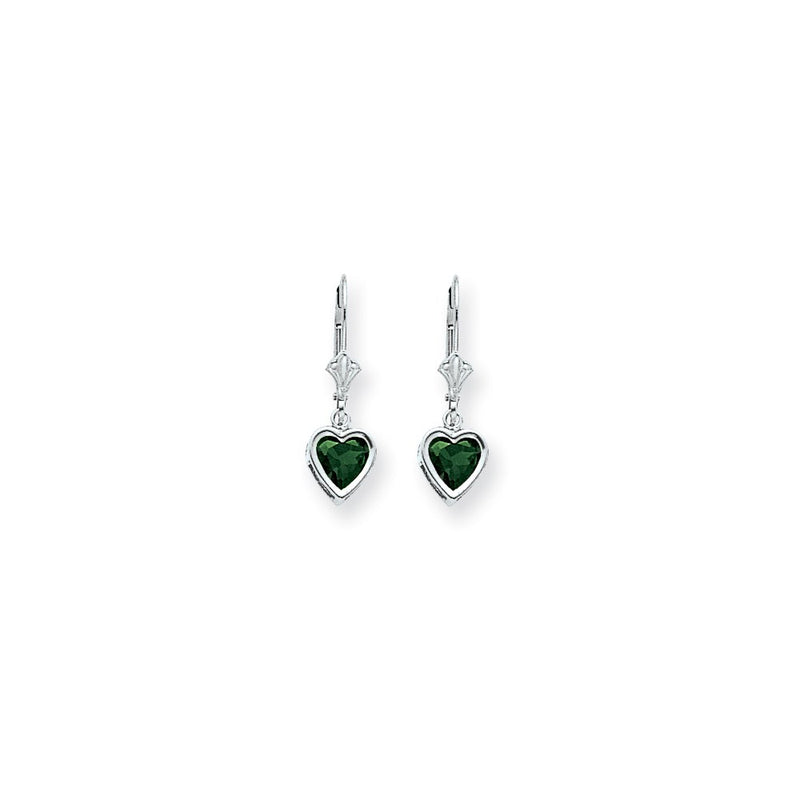 14k White Gold 6mm Heart Mount St. Helens Earrings