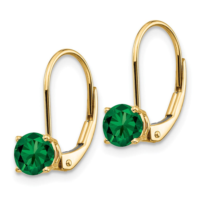 14k Yellow Gold 5mm Mount St. Helens Leverback Earrings