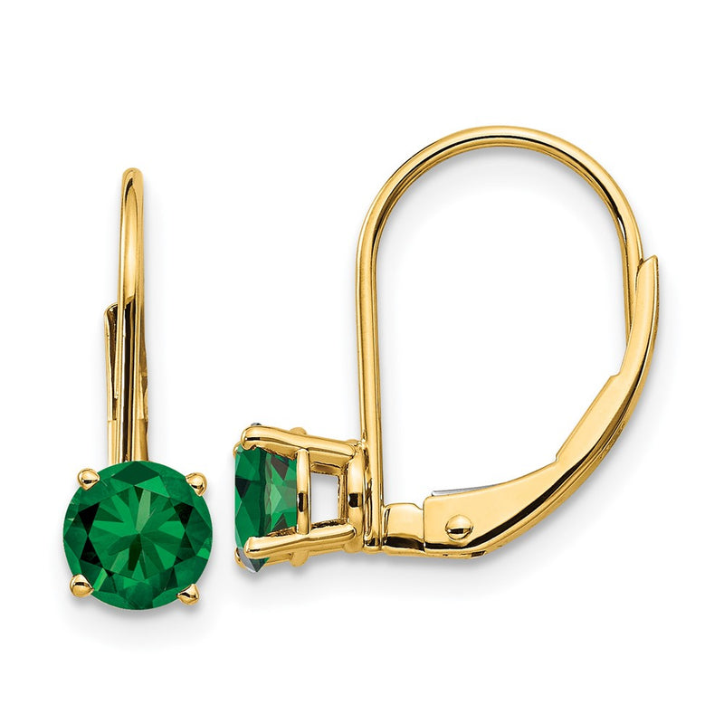 14k Yellow Gold 5mm Mount St. Helens Leverback Earrings