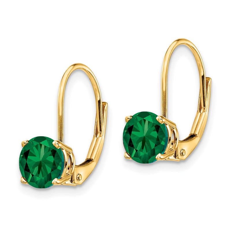14k Yellow Gold 6mm Mount St. Helens Leverback Earrings