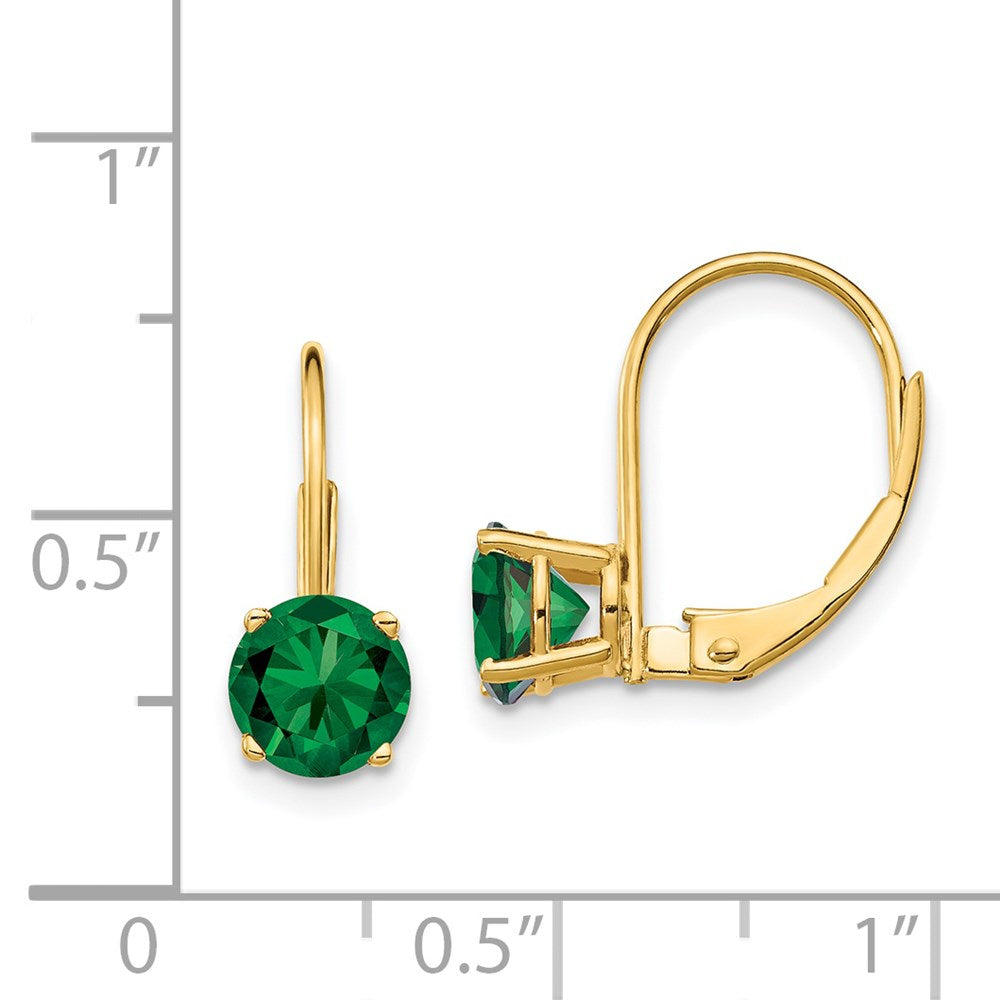 14k Yellow Gold 6mm Mount St. Helens Leverback Earrings