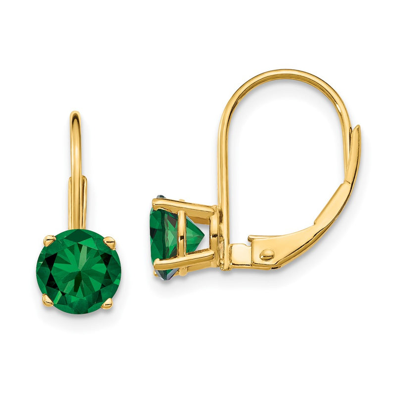 14k Yellow Gold 6mm Mount St. Helens Leverback Earrings