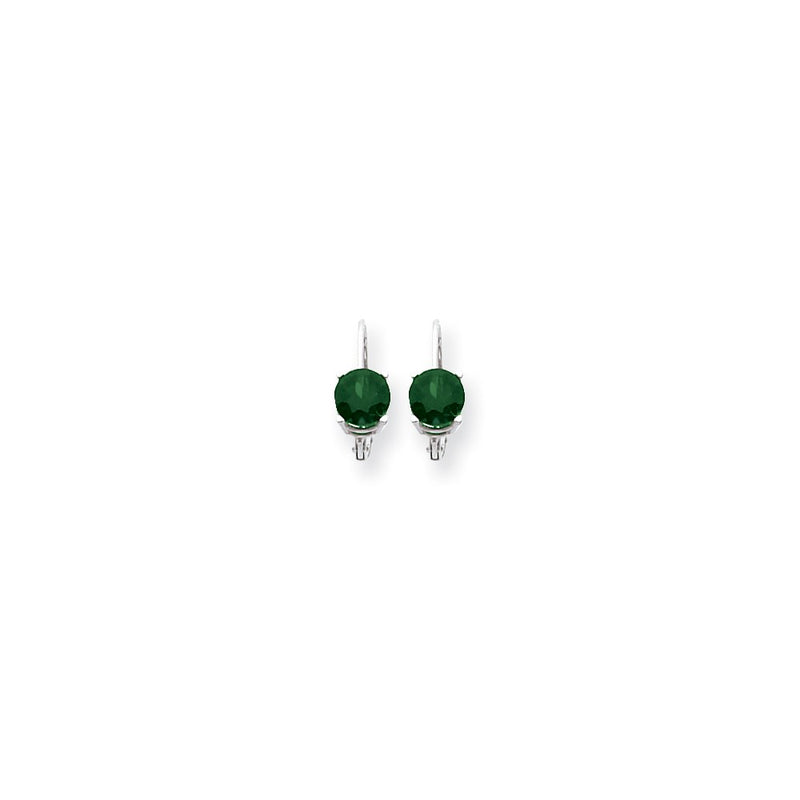 14k White Gold 6mm Mount St. Helens leverback Earrings