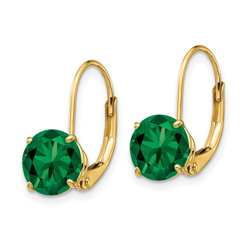 14k Yellow Gold 7mm Mount St. Helens Leverback Earrings