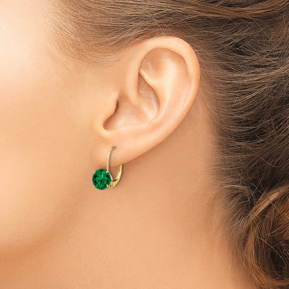 14k Yellow Gold 7mm Mount St. Helens Leverback Earrings