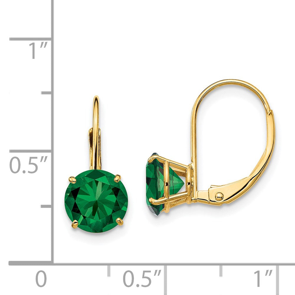 14k Yellow Gold 7mm Mount St. Helens Leverback Earrings