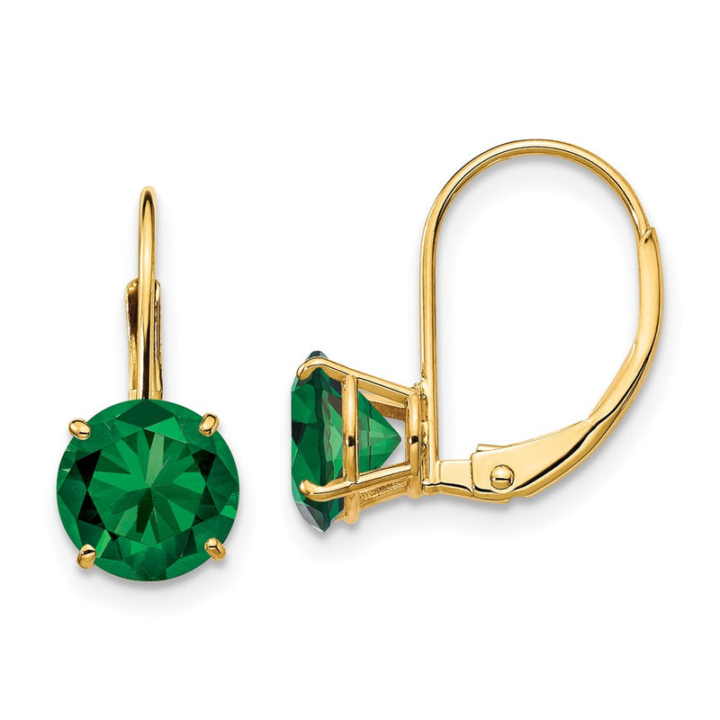 14k Yellow Gold 7mm Mount St. Helens Leverback Earrings
