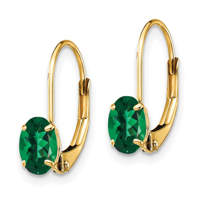 14k Yellow Gold Mount St. Helens Oval Leverback Earrings
