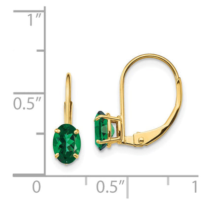 14k Yellow Gold Mount St. Helens Oval Leverback Earrings