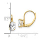 14k Yellow Gold 7x5mm Oval Cubic Zirconia Leverback Earrings