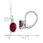 14k White Gold 7x5mm Oval Created Ruby leverback Earrings