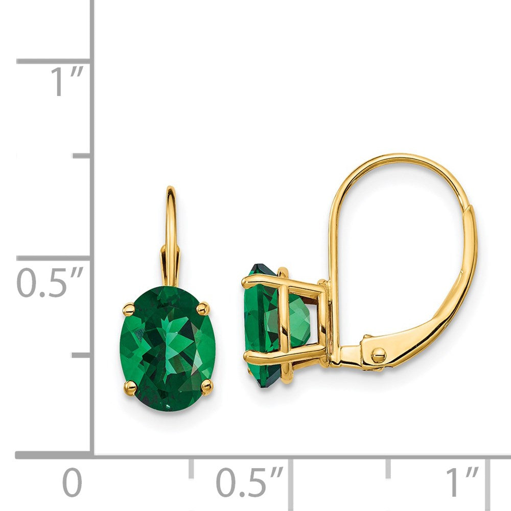 14k Yellow Gold 8x6mm Oval Mount St. Helens Leverback Earrings