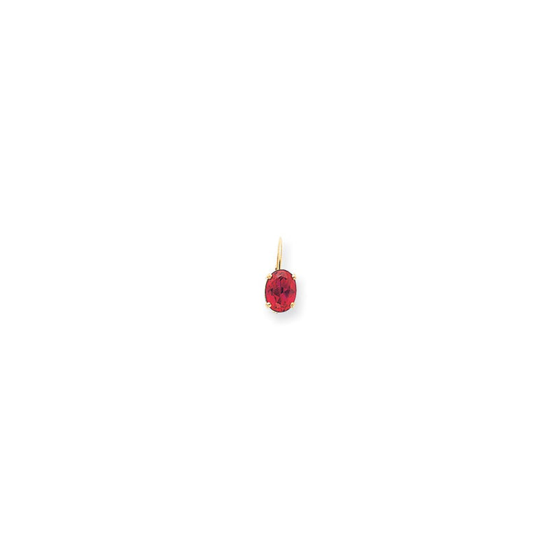 14k Yellow Gold 8x6mm Oval Ruby leverback Earrings