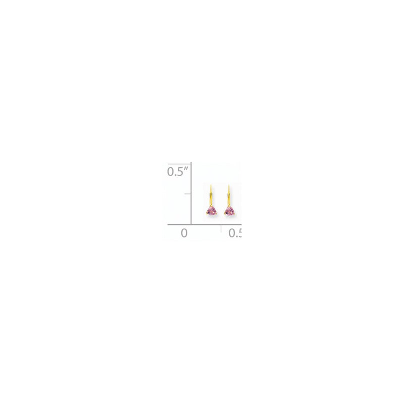 14k Yellow Gold 5mm Pink Tourmaline Leverback Earrings