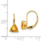 14k Yellow Gold 6mm Trillion Citrine Leverback Earrings