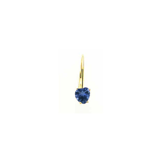 14k Yellow Gold 5mm Heart Sapphire Earrings