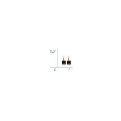 14k Yellow Gold 7mm Princess Cut Garnet Leverback Earrings
