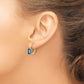 14k Yellow Gold 7x5mm Emerald Cut Blue Topaz Leverback Earrings