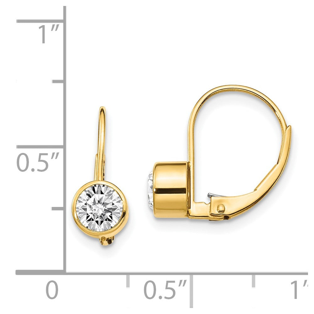 14k Yellow Gold Real Diamond leverback Earrings XLB12A