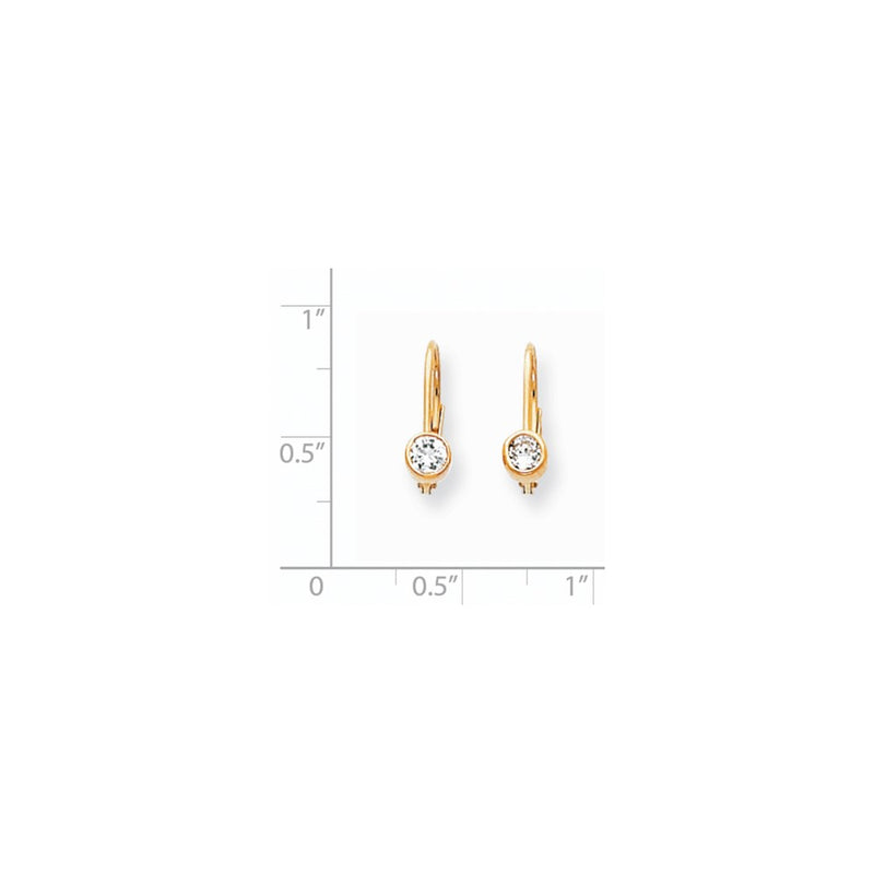 14k Yellow Gold AA Quality Real Diamond Leverback Earrings