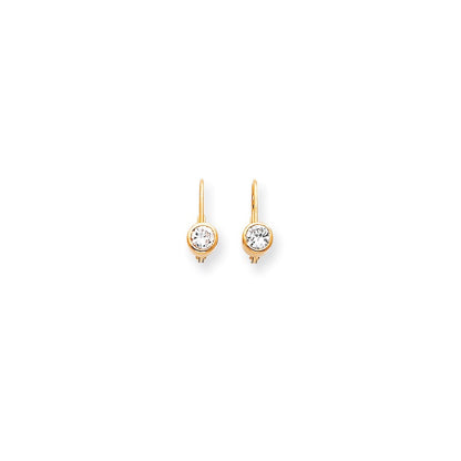 14k Yellow Gold Real Diamond Leverback Earrings XLB15AA
