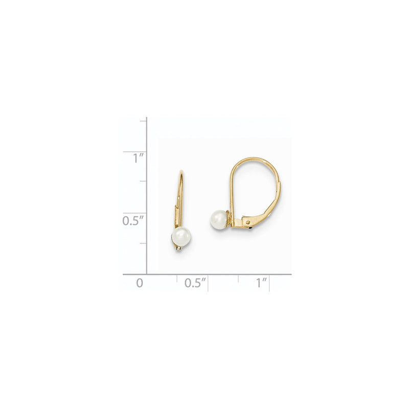 14k Yellow Gold FW Cultured Pearl Leverback Earrings