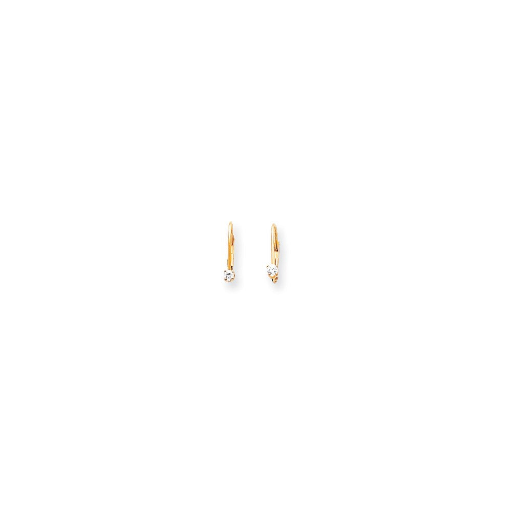 14k Yellow Gold Real Diamond leverback Earrings XLB37A