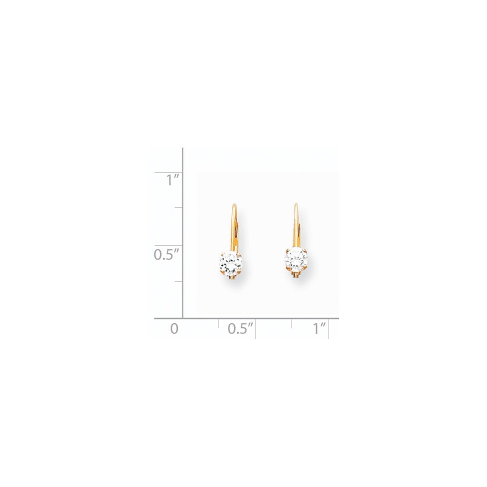 14k Yellow Gold Real Diamond leverback Earrings