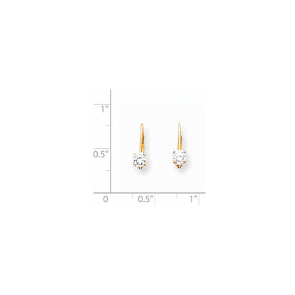 14k Yellow Gold Real Diamond leverback Earrings