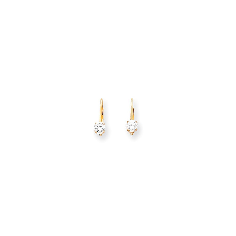 14k Yellow Gold Real Diamond Leverback Earrings XLB39AA