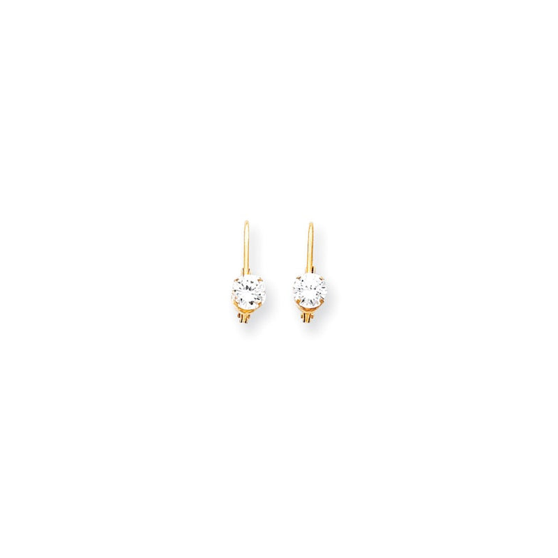 14k Yellow Gold Completed Moissanite Leverback Earrings