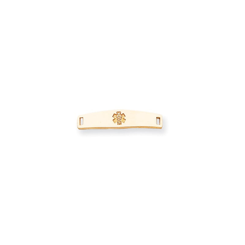 14k Yellow Gold Non-enameled Medical Jewelry Plate